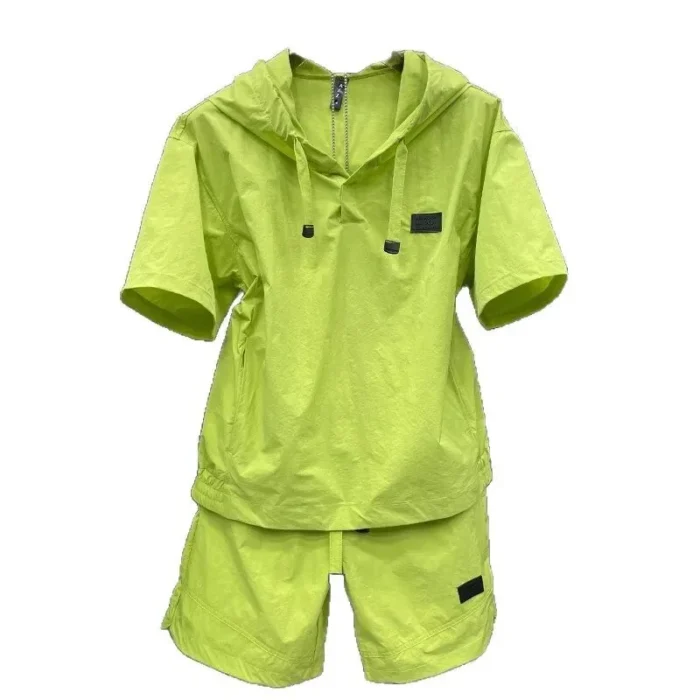 Men's Summer Quick Dry Sun Protection Set Loose Fit Short Sleeve Hoodie Two Piece Suit Thin Material Comfortable Breathable – Bild 5