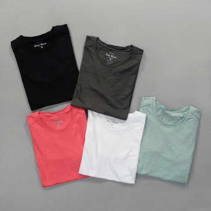 3007 Cotton T-shirt Men Excellent Quality Slub Cotton Solid Color Summer Japan Style Harajuku Male Comfortable Soft Pullover Tee – Bild 5