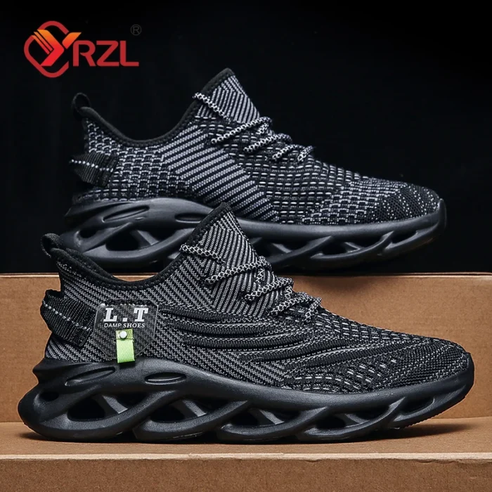 YRZL Men Sports Running Black Jogging Shoes Casual Sneakers Outdoor Breathable Mesh Women Light Shock-absorption Sneakers Men – Bild 1