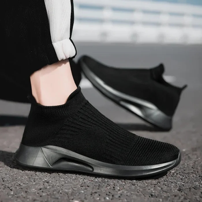 Slip-On Mens Shoes Stretch Fabric New Light Comfortable Walking Casual Shoes for Men Breathable Unisex Men Women Loafers Black – Bild 24