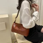 Vintage PU Leather Boston Women Small Handbag and Purse Fashion Designer Crossbody Bag Female Casual Travel Pillow Shoulder Bag – Bild 4