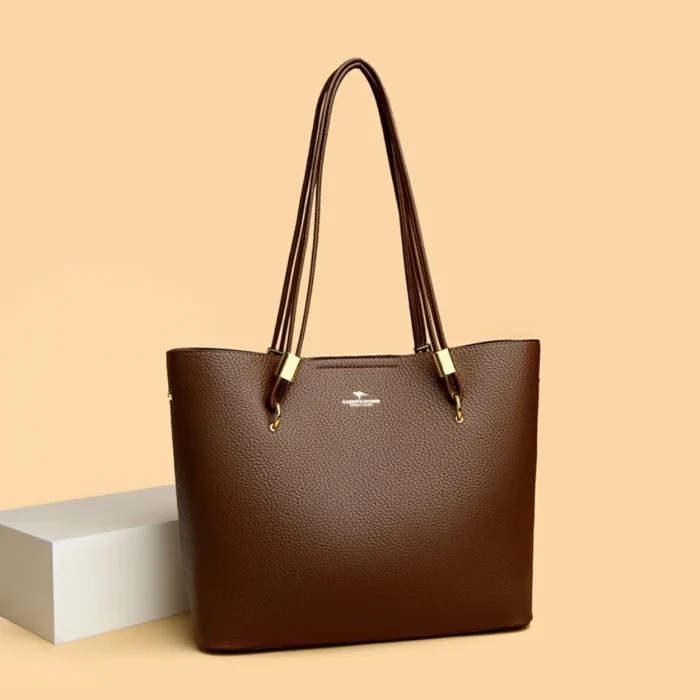 High Quality Brand Solid Color Handbag Soft PU Leather Shoulder Bags for Women Large Capacity Female Shopping Commuting Tote Sac – Bild 16