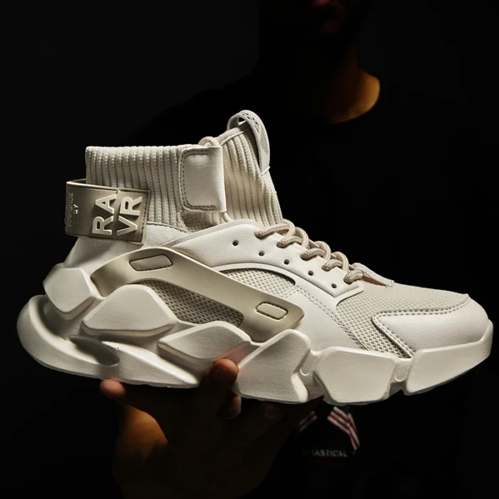 Shoes for men New High-top Beige Men Sneakers Chunky Men Shoes Heighten Fashion Casual Plus Size Damping Tennis Shoes Zapatillas – Bild 7
