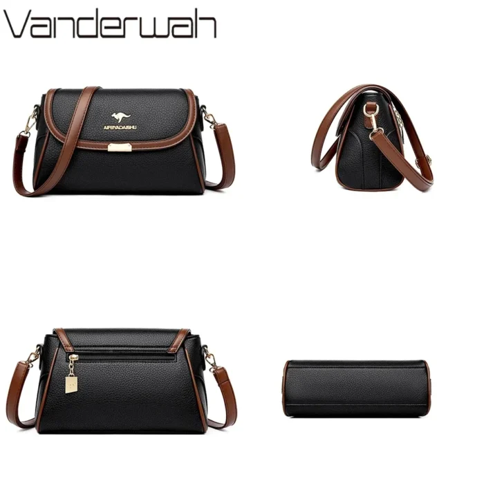 Solid Color High Quality Leather Small Shoulder Bagsfor Women 2024 New Messenger Bags with StrapDesigner Crossbody Bag Sac AMain – Bild 5
