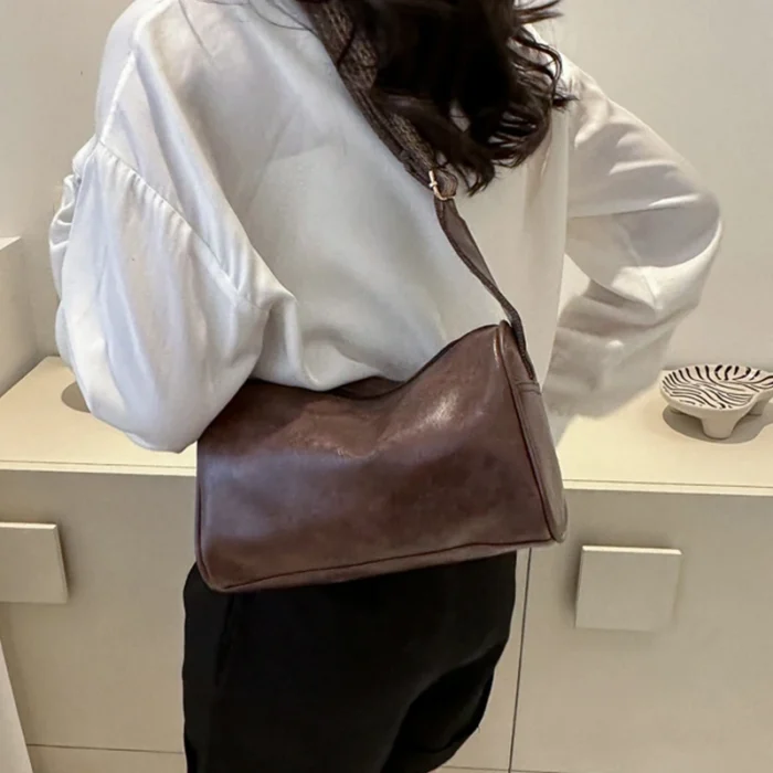 Vintage PU Leather Boston Women Small Handbag and Purse Fashion Designer Crossbody Bag Female Casual Travel Pillow Shoulder Bag – Bild 14