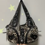 Women Handbags Leopard Bag Top-handle Handbag Fashion Satchel Dumpling Pack Shoulder Bag Tote Bag Hobos Large Purse – Bild 19