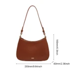 PU Leather Fashion Sling Bag Large Capacity Women Daily Shoulder Bag Solid Color Vintage Simple Daily Bags – Bild 6