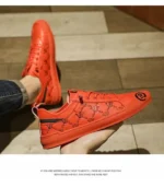 European Station Leather Fashion Men's Sneakers Men Shoes Man Embossed All Fashion Leather Red Casual Shoes for Men Men Shoes – Bild 18
