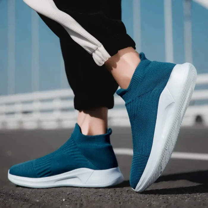 Slip-On Mens Shoes Stretch Fabric New Light Comfortable Walking Casual Shoes for Men Breathable Unisex Men Women Loafers Black – Bild 32