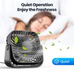 TOPK 4Inch USB Mini Portable Fan for Camping,3 Speeds Quiet Desk Table – Bild 5