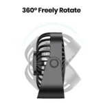 TOPK 4Inch USB Mini Portable Fan for Camping,3 Speeds Quiet Desk Table – Bild 4
