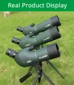 Hochwertige SV Bony Ferngläser auf einem Stativ im Freien, ideal für Naturbeobachtungen und Vogelbeobachtung. Robust und wetterfest, perfekt für Outdoor-Enthusiasten.