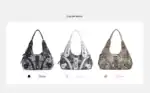 Stylische Ledertasche in Schwarz, Weiß und Braun, ideal für Damen und Damenhandtaschen, vielseitig kombinierbar. Perfekte Ergänzung für elegante und lässige Outfits.