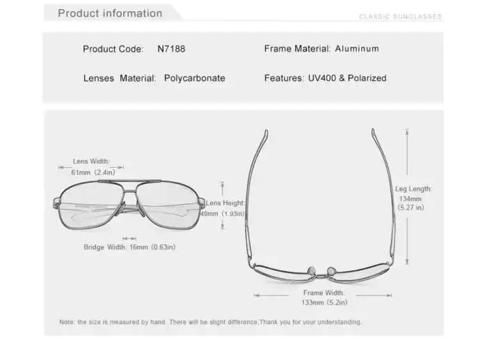 Leichtgewichtige, polarisierte Sonnenbrille mit Aluminiumrahmen, UV400-Schutz und polarisierenden Gläsern für optimalen Sonnenschutz und stilvolles Aussehen.