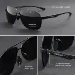 Großbild Sonnenbrille mit HD polarisierten Gläsern und Aluminiumschiene, UV-Schutz, stilvollem KingSeven Design, perfekter Schutz und modischer Look für Männer und Frauen.