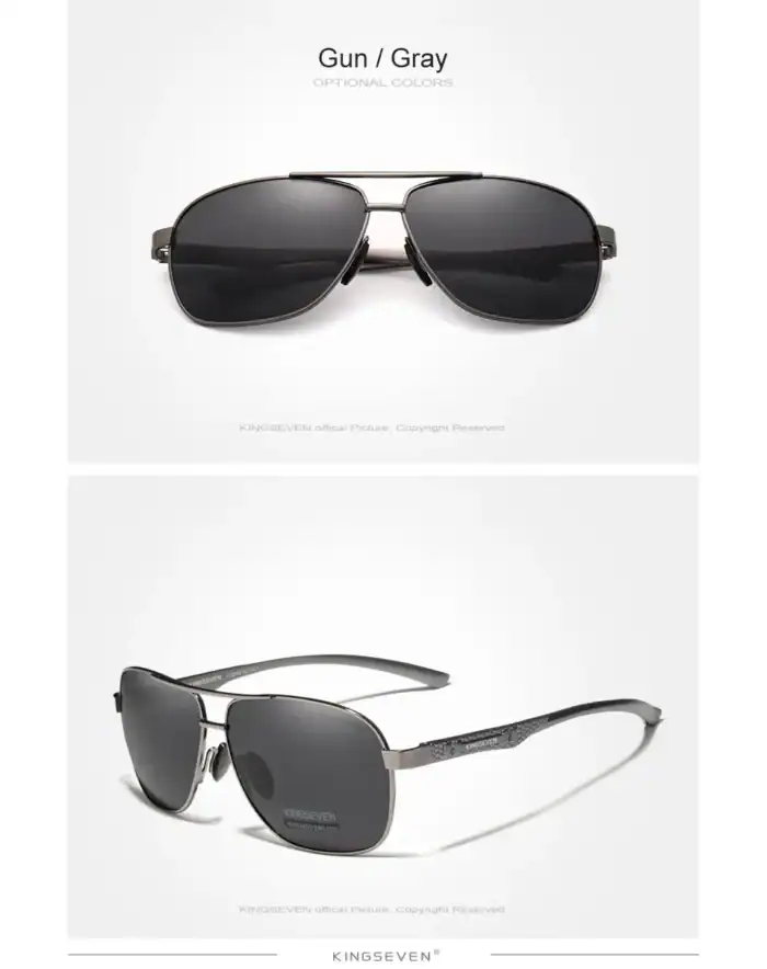 Herren Sonnenbrille in Gun/Gray, modische Design, UV-Schutz, langlebiges Material, perfekt für Outdoor-Aktivitäten.