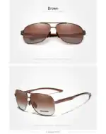 Sonnenbrille in Braun mit stilvollem Design, perfect für Damen und Herren, UV-Schutz, hochwertiges Material, trendiges Accessoire für modebewusste Sonnenliebhaber.