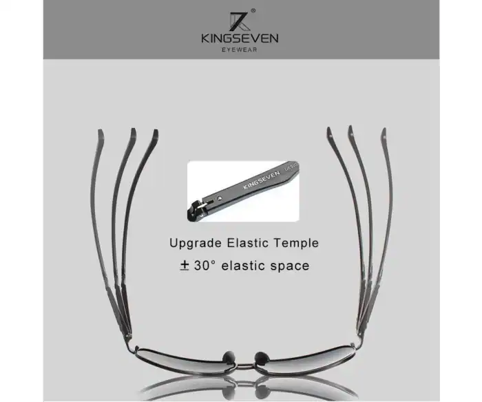 Verbesserter elastischer Bügelstoß für Kingsseven Designer-Sonnenbrillen, flexible Elastikspacer für optimalen Komfort, hochwertige Modesonnenbrille mit modernem Stil.