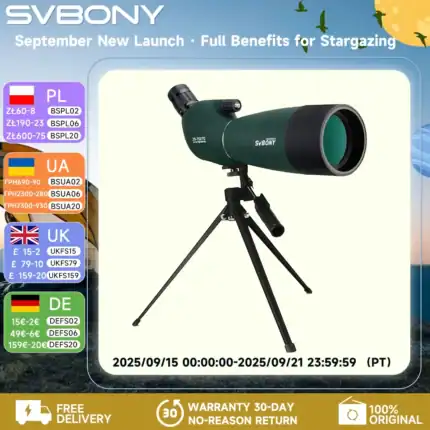 Svbony Teleskop mit Stativ für Sternbeobachtung, ideal für Astronomie-Enthusiasten, inklusive Garantie und Lieferoptionen.