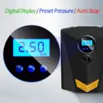 2. Hochauflösendes digitales Display mit Druckluftdruckmessung und Bedienknöpfen in Blau, Anzeige von 2,50 Bar, für professionelle Druckkontrolle.