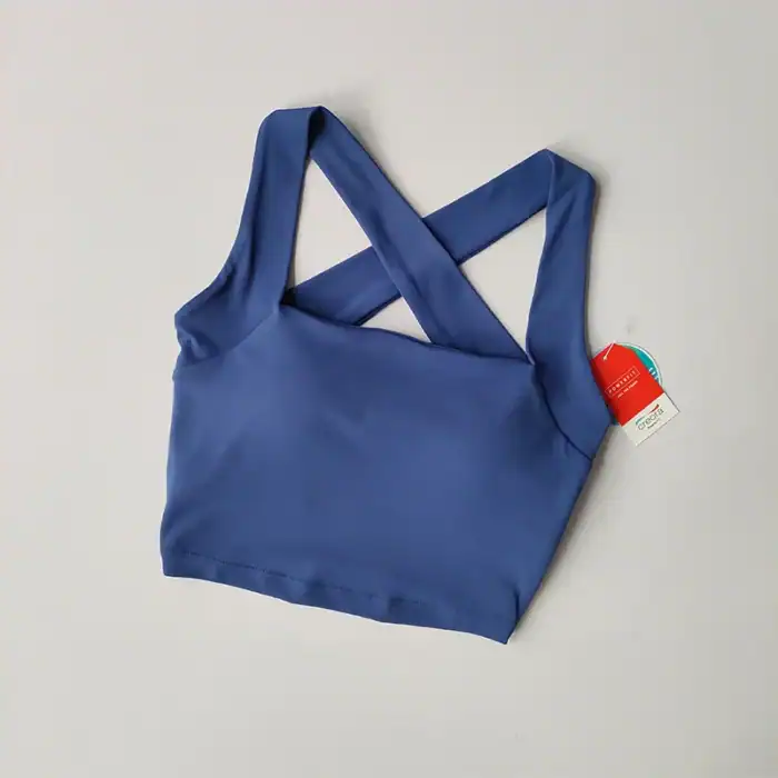 Bequemer blauer Sport-BH aus atmungsaktivem Material für Damen, erhältlich bei OutletLite.