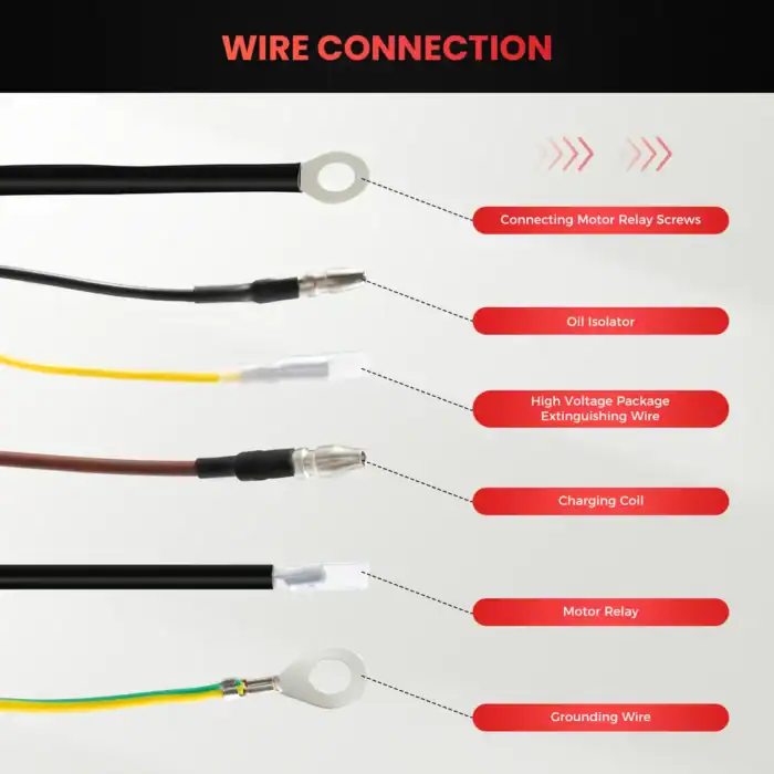 Schwarzes Kabel mit Kabelöse, für elektrische Verbindungen in Industrie- oder Automobilanwendungen.