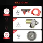 Ersatzteile für Auto-Upgrade, langlebig und robust, inklusive Zylinderkopf, Anlasser und Zahnrad, geeignet für Reparaturen und Wartungen, hochwertiges Material für optimale Leistung.
