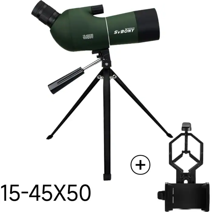 Fernglas mit Stativadapter und Montagesystem, ideal für Naturbeobachtungen und Astronomie, in Grünton, Modell 15-45X50.
