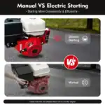 Motor mit elektrischem Start im Vergleich zu manuellem Start, effiziente und bequeme Motorstartmethode, ideal für technische Ausrüstung.