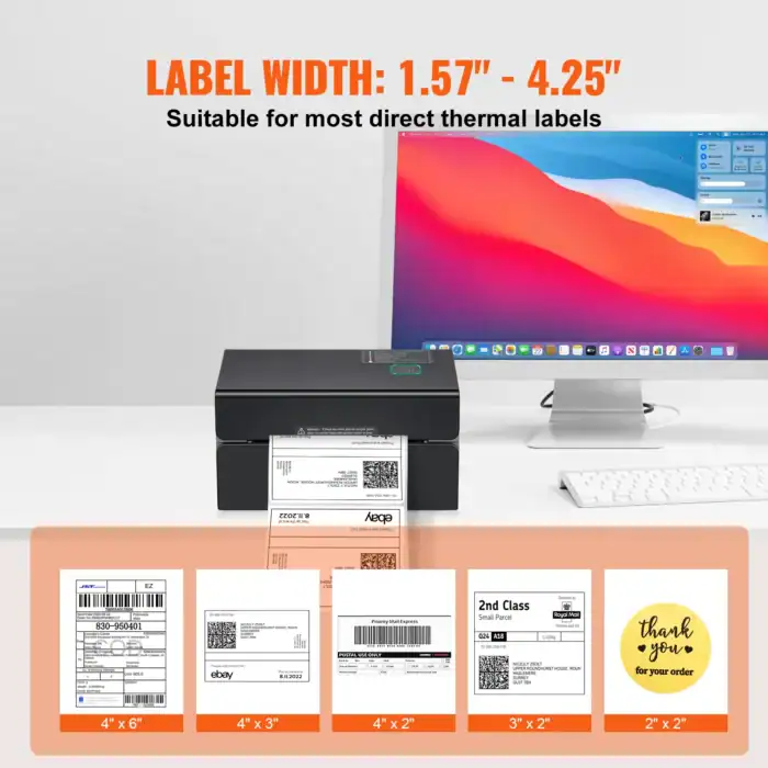 Drucker für thermische Labels, ideal für Versand- und Logistikunternehmen, kompatibel mit den meisten Direkt-thermal-etiketten, präzise und zuverlässige Etikettengestaltung.