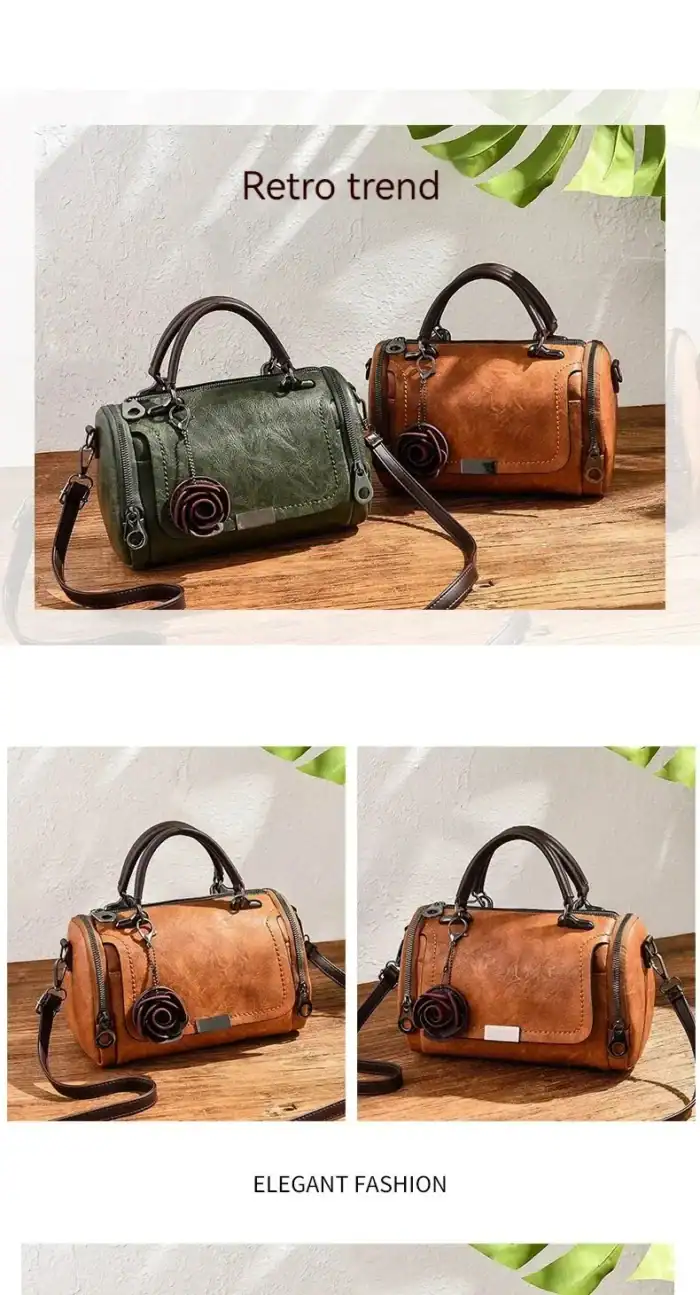 Lederhandtaschen im Retro-Design, vielseitig und stilvoll, perfekt für elegante Outfits.