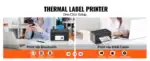Thermale Etikettendrucker mit Bluetooth und USB Kabel, kompatibel mit iPad, iPhone, Android, Windows, Mac OS und Chromebook für effiziente Etikettenerstellung.