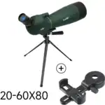 Fernrohr mit Stativ und Handyhalter – ideal für Naturbeobachtungen, Vogelbeobachtungen und Sternenhimmel, langlebige Optik, verstellbare Vergrößerung 20-60x80, Zubehör für Outdoor- und Hobby-Enthusiasten.