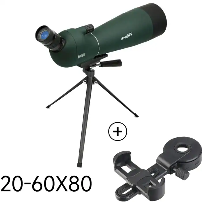 Fernrohr mit Stativ und Handyhalter – ideal für Naturbeobachtungen, Vogelbeobachtungen und Sternenhimmel, langlebige Optik, verstellbare Vergrößerung 20-60x80, Zubehör für Outdoor- und Hobby-Enthusiasten.
