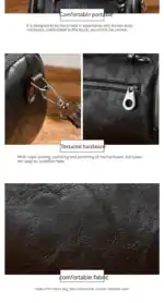 Robustes schwarzes Leder-Accessoire mit metallischem Textured Hardware und sicherer Aufhängung, ideal für langlebige Nutzung.