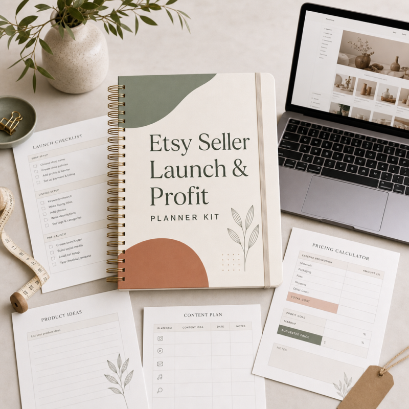 Etsy Seller Launch & Profit Planner Kit