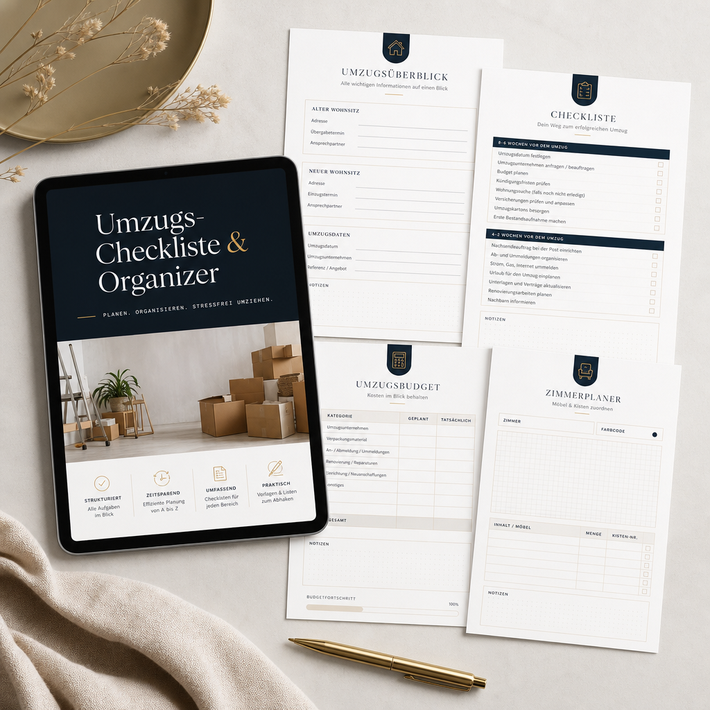 Umzugs-Checkliste & Organizer