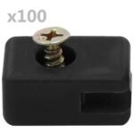 Spanndrahthalter mit Schraube, 100 Sets, Anthrazit