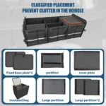 Faltbare Kofferraum-Aufbewahrungsbox mit herausnehmbarem Trenner – wasserabweisender Organizer - Image 5
