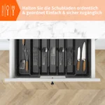 Ausziehbarer Besteck-Organizer für Schubladen – verstellbar, 6–8 Fächer – Bild 6
