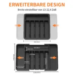 Ausziehbarer Besteck-Organizer für Schubladen – verstellbar, 6–8 Fächer – Bild 2
