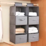 Hängeorganizer aus Baumwoll-Leinen – Kleiderschrank-Aufbewahrung mit Fächern – Bild 5