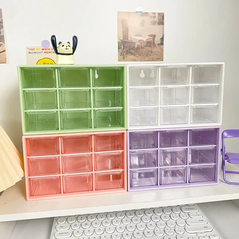 S7f31ac4aafa7467db20ad29aa44c7cc4g.webp Schreibtisch-Organizer mit 9 Fächern – transparente Aufbewahrungsbox – Bild 1
