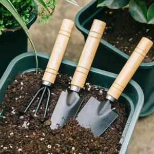 3-teiliges Mini-Gartenwerkzeug-Set – Handschaufel, Harke & Pflanzkelle