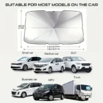 Auto-Sonnenschutz für die Frontscheibe – faltbarer UV-Schutz, silberbeschichtet - Image 3