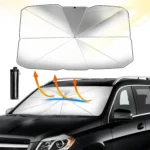 Car Windscreen Sunshade – foldable UV protection, silver-coated