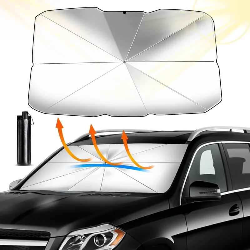 Auto-Sonnenschutz für die Frontscheibe – faltbarer UV-Schutz, silberbeschichtet