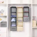 Hängeorganizer aus Baumwoll-Leinen – Kleiderschrank-Aufbewahrung mit Fächern – Bild 6