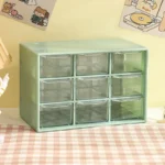 Schreibtisch-Organizer mit 9 Fächern – transparente Aufbewahrungsbox – Bild 7