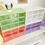 Schreibtisch-Organizer mit 9 Fächern – transparente Aufbewahrungsbox – Bild 3